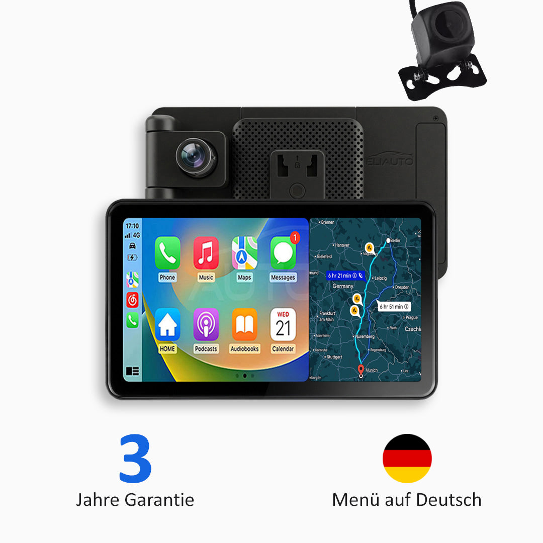Universelles Auto-Multimedia-System mit Apple CarPlay, Android Auto und Videoaufzeichnung (Modell 2026)