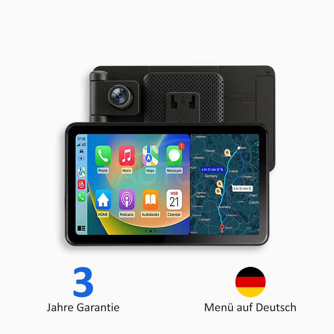 Universelles Auto-Multimedia-System mit Apple CarPlay, Android Auto und Videoaufzeichnung (Modell 2026)